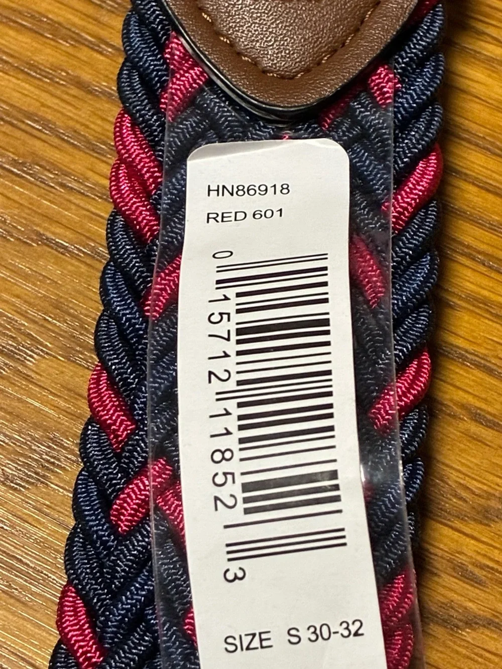 Original Penguin by Munsingwear Mens Braided Elastic Stretch Belt Red Blue Woven